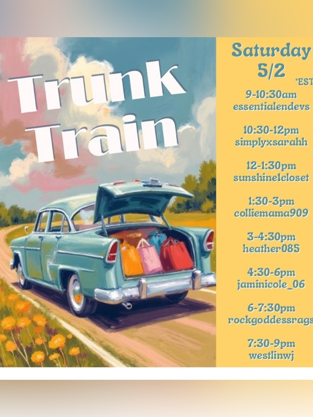 Trunk Train Saturday  May 2